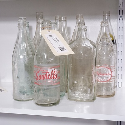 14 Vintage Soft Drink and Cordial Bottles