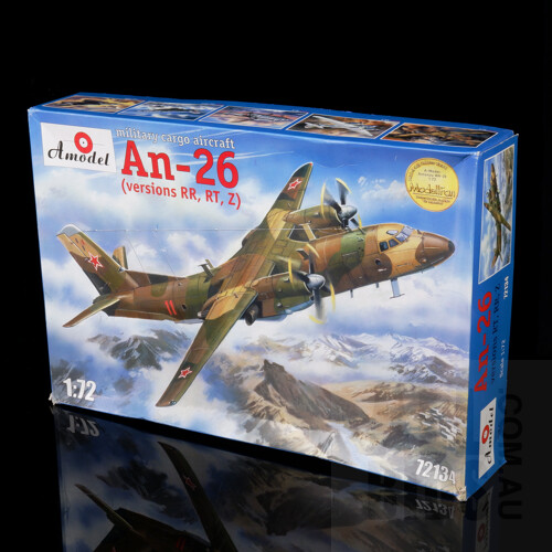 1 to 72 Scale Model An-26 Military Cargo Aircraft by Amodel in Original Box