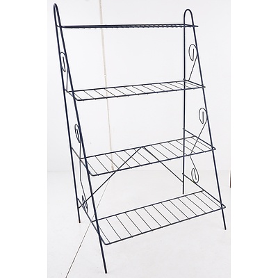 Vintage Metal Four Tier Plant Stand