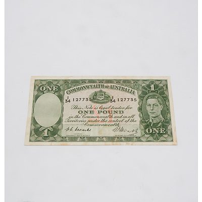 £1 1949 Coombs Watt Australian One Pound Banknote R31 I34127735