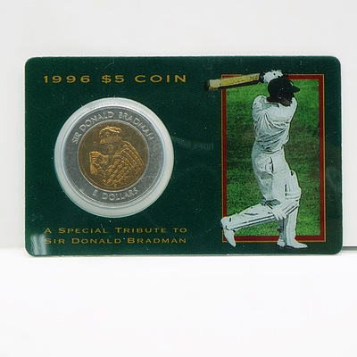 1996 RAM $5 Coin Australian Uncirculated Five Dollar Coin Bradman Commemorative