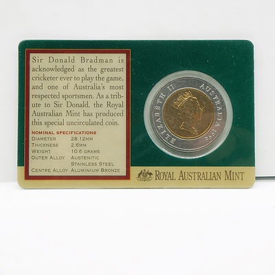 1996 RAM $5 Coin Australian Uncirculated Five Dollar Coin Bradman Commemorative