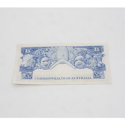 £5 1961 Coombs Wilson Australian Five Pound Banknote R50 TC09837714