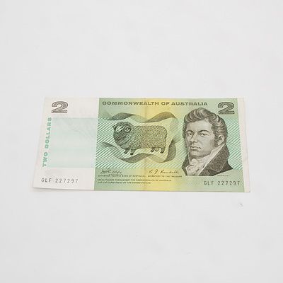 $2 1968 Phillips Randall Australian Two Dollar Banknote R83 GLF227297