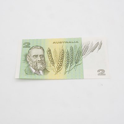 $2 1983 Johnston Stone Australian Two Dollar Banknote R88 KQZ597621