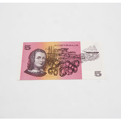 $5 1985 Johnston Fraser Australian Five Dollar Banknote R209 PVE281500