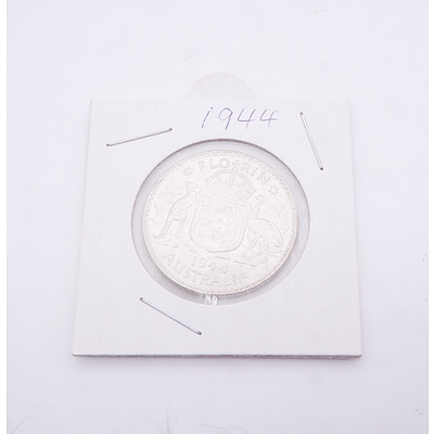 1944 Florin Australian Two Shilling Coin