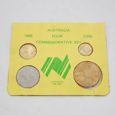 1988 RAM Four Coin Set Australian Uncirculated Four Coin Set in Wallet Bicentennary Commemorative