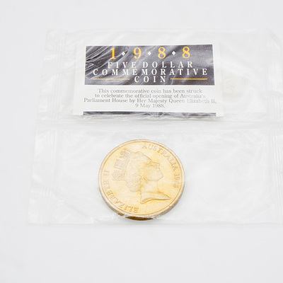 1988 RAM $5 Coin Australian Uncirculated Five Dollar Coin Bicentennary Commemorative