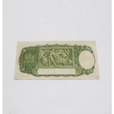 £1 1942 Armitage McFarlane Australian One Pound Banknote R30a K33050138