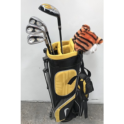 Four Machspeed JR. Golf Clubs with Nike Golf Bag