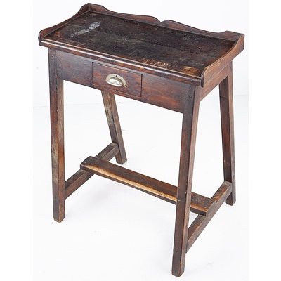 Antique Oak Stand with Small Single Drawer
