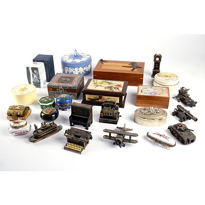 Collection of Jewellery Boxes and Novelty Sharpeners