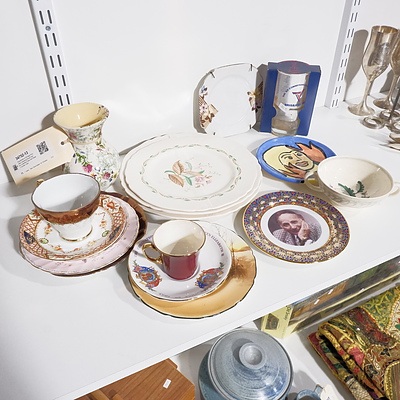 Assortment of Vintage Porcelain including Royal Doulton Coaching Days and Robert Gordon Vase