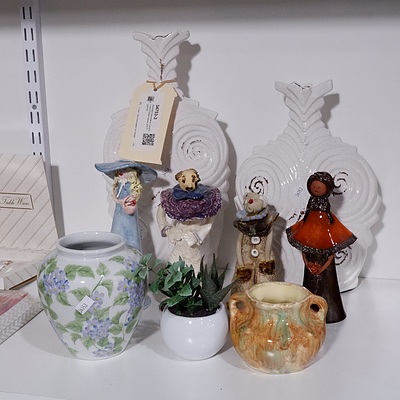 Assorted Decorative Ceramic and Pottery Vases and Figurines
