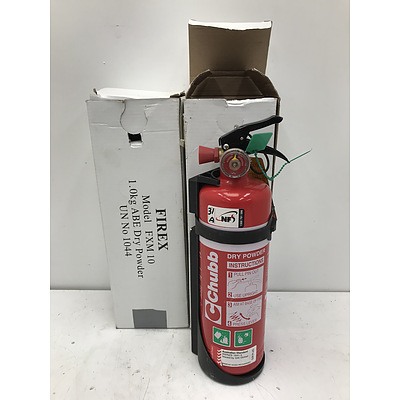 Firex FXM-10 1kg ABE Dry Powder Fire Extinguishers -Lot Of Two