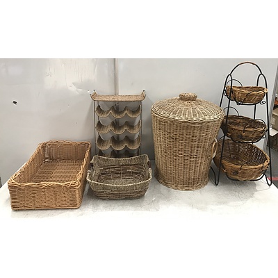 Cane Baskets -Lot Of Four