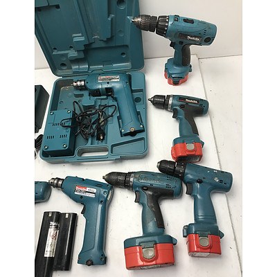 Lot Of Makita Drills With Accessories