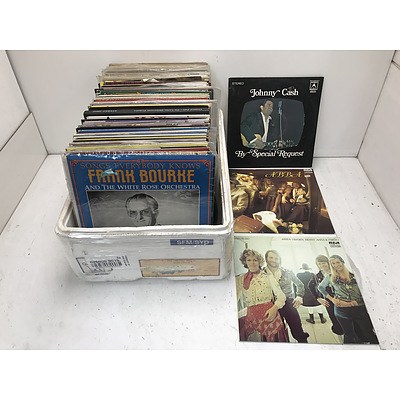 Large Lot Of Assorted Records Including Johnny Cash and Abba