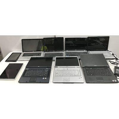 Laptops and Tablets For Parts Or repair -Lot Of Nine