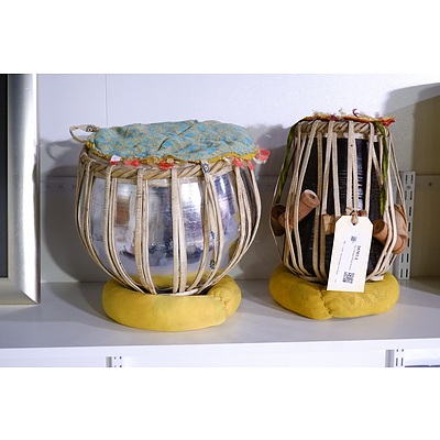 Two Vintage Indian Tabla Drums