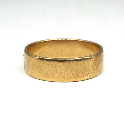 9ct Yellow Gold Flat Wedding Ring, 3.6g