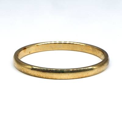 9ct Yellow Gold Wedding Ring, 1.20g