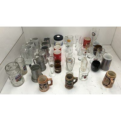 Large Collection Of Beer Glasses, Mugs and More