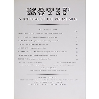 Complete Set of 'Motif' Magazines, 13 Issues, The Shenval Press, London. Published 1958 - 1967