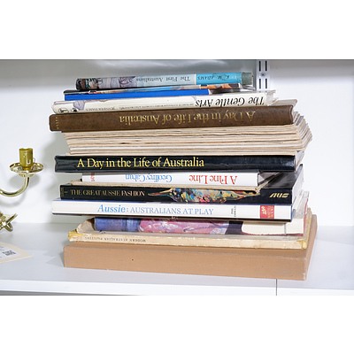 Quantity of Approximately 24 Books Mostly Relating to Australian Art Including Modern Australian Dreamtime by Jorgen Bechmann, Kakadu and Arnhem Land by Frank Hodgkinsons