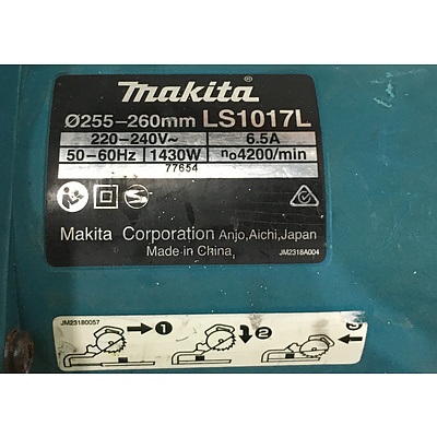 Makita 1430W 255mm Slide Compound Mitre Saw (LS1017L)