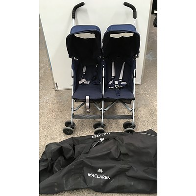 Maclaren Twin Triumph Stroller With Travel Bag