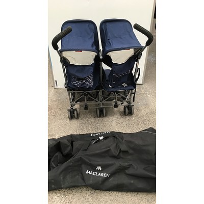 Maclaren Twin Triumph Stroller With Travel Bag