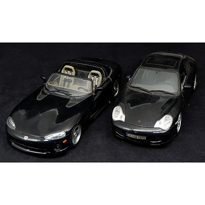 Two 1:18 Scale Diecast Models - Porsche and Dodge Viper (2)