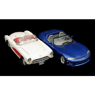 Two Burago 1:26 Scale Diecast Models - Viper and Corvette (2)