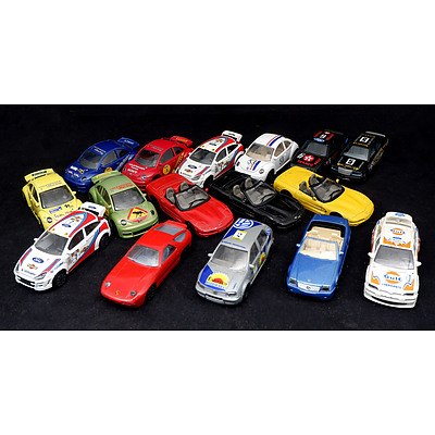 Sixteen Various Burago 1:43 Scale Diecast Models including 10 Rally Cars