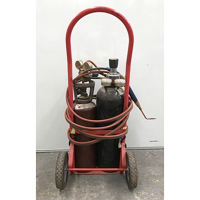 Oxy Acetylene Trolley With 2 x Cylinders And Torch