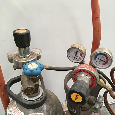 Oxy Acetylene Trolley With 2 x Cylinders And Torch