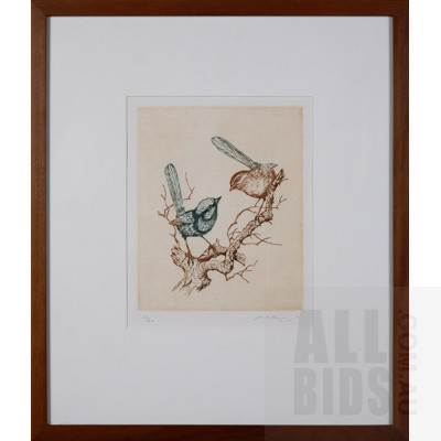 Paul Montgomery, Wrens, Etching, 24 x 20 cm (image size)