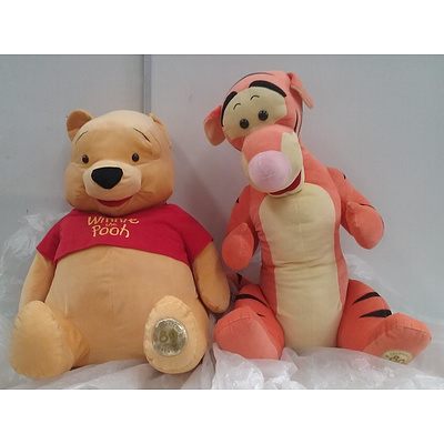 Disney Plush Toys, Winnie The Pooh & Tigger, 80th Anniversary