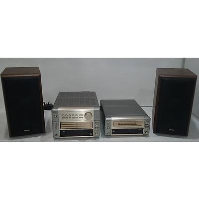 Denon CD & Mini Disc Components With Speakers