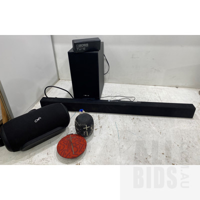 Samsung Speakers and 3x Bluetooth Portable Speakers