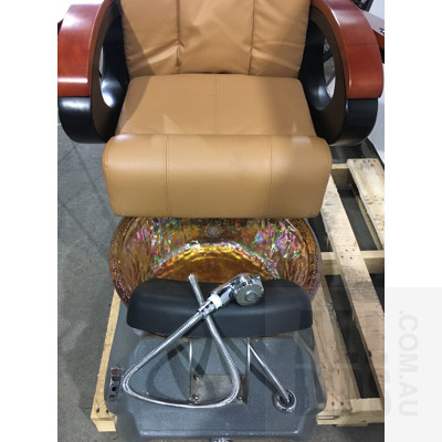 Electric Pedicure Chair, Spa Chair With Foot Spa - Lot Of Two