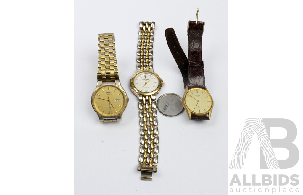 Collection of Men's Seiko, Citizen and Pierre Cardin Watches
