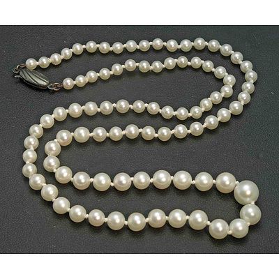 Vintage Akoya Cultured Pearl Necklace - Graduated 4.0-7.8mm
