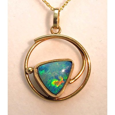 Vintage Opal Pendant - 9ct Gold Tested