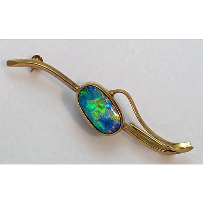 Vintage 9ct Gold Opal Brooch