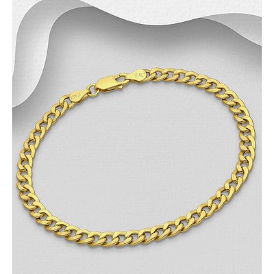 18ct Gold-Plated Italian Sterling Silver Bracelet