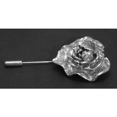 Sterling Silver Rose Pin