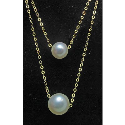 18ct Gold Pearl Double Necklace